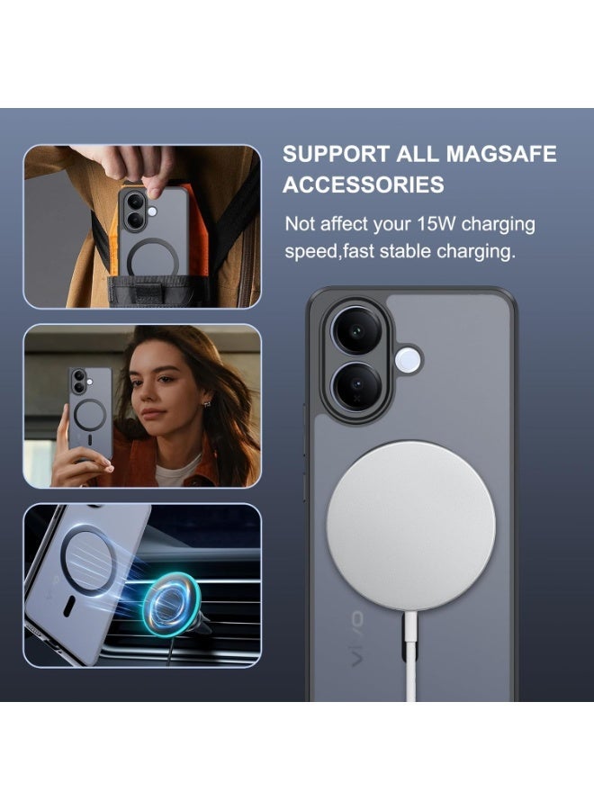 CHEROSIN حافظة هاتف مغناطيسية لهاتف vivo V60 Lite 5G بظهر شفاف غير لامع، غطاء هاتف واقي نحيف - Image 2